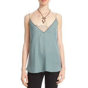 Free People Green Deep V Lace Bandeau Cami Top